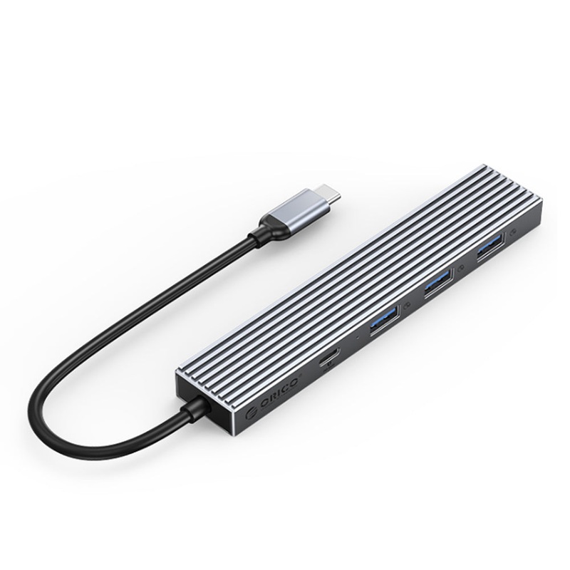 [CLEARANCE] ORICO Type C 4 in 1 Hub Compact and Portable Aluminum Alloy + ABS with 10Gbps Transfer Rate USB 3.2 USB A x 3 Type C x 1 PD 100W Drive Free Fast Cooling High-Performance Zero-Latency for Windows Mac OS Linux iPad | DHF-3U1C