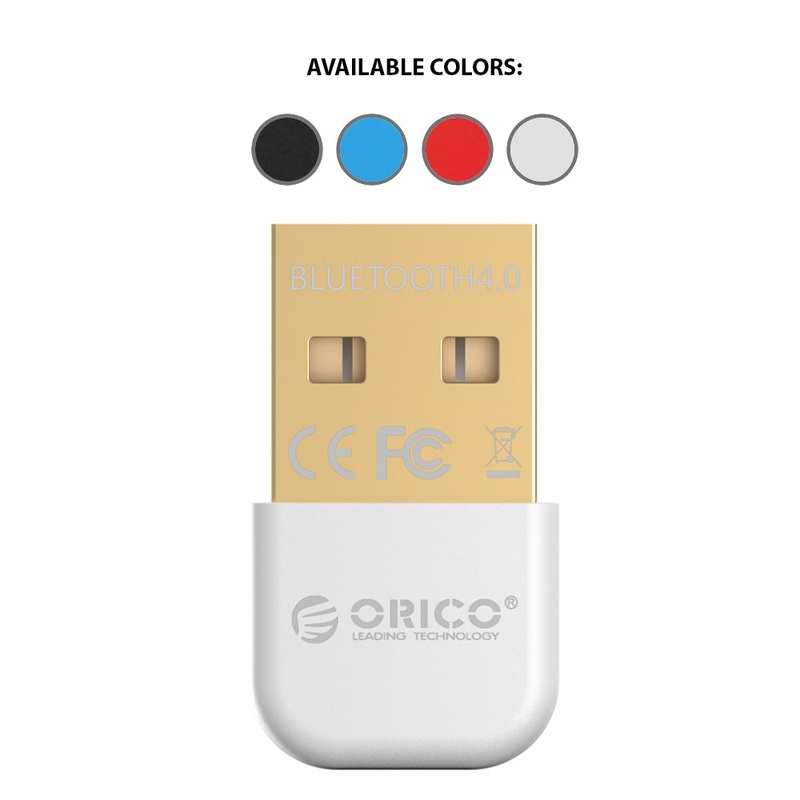 [CLEARANCE] ORICO USB Bluetooth Adapter with 3 Mbps Transfer Speed 20m Transfer Distance and CSR Harmony Wireless Software Stack for Windows XP, Vista, 7, 8, 10 – White