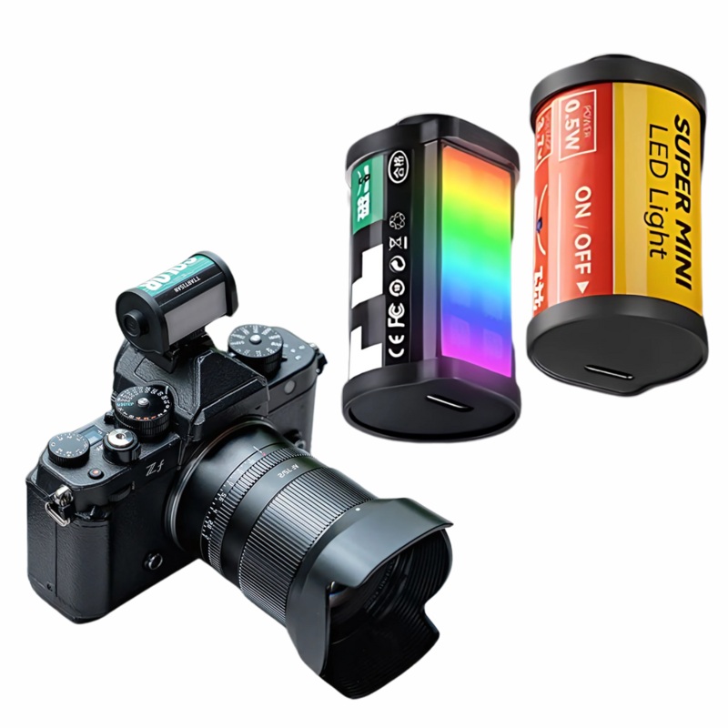 TTArtisan RGB / Bi-Color Mini LED Light Compact 135 Film Style with Magnetic Cold Shoe, USB Type-C, 300mAh Battery, 3m Lighting Distance for Photography Lighting