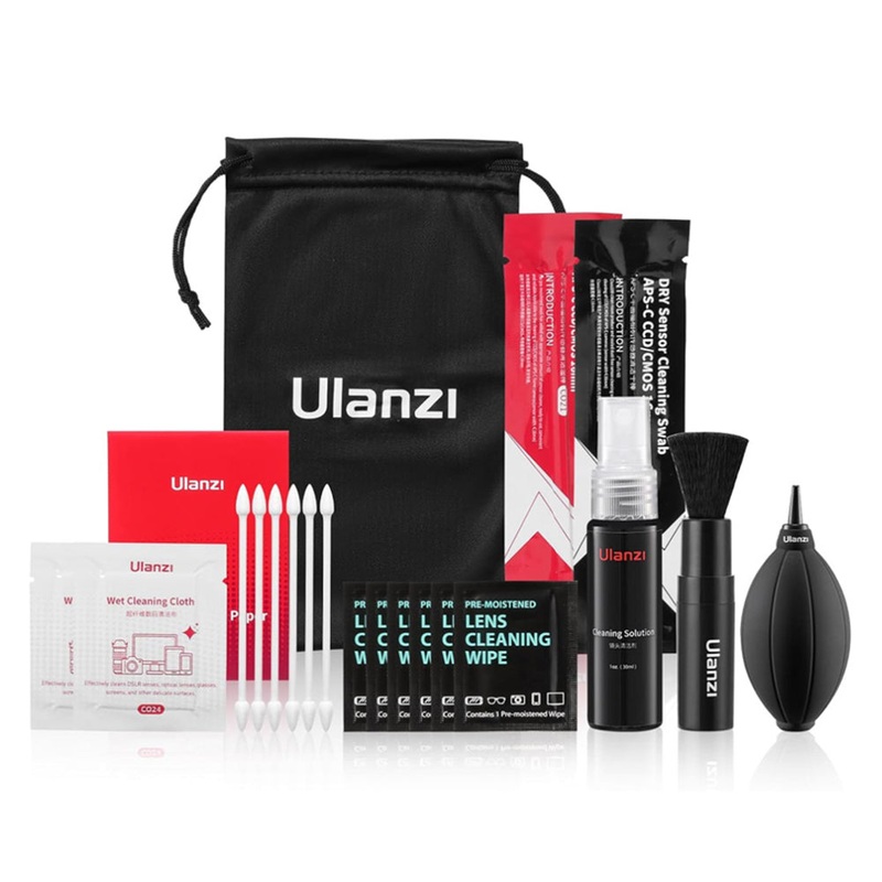 Ulanzi C058 CO72 10-in-1 APS-C Camera Cleaning Kit Soft Silicone Air Blower With Flexible Nozzle Dual-tip Design Cleans