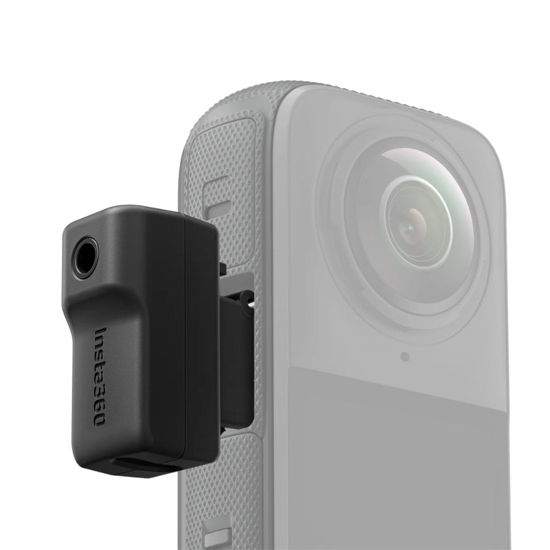 Insta360 X4 Mic Adapter with 3.5mm Microphone Jack and USB Type C Charging Extension Ports for Action Camera CINSBBMC