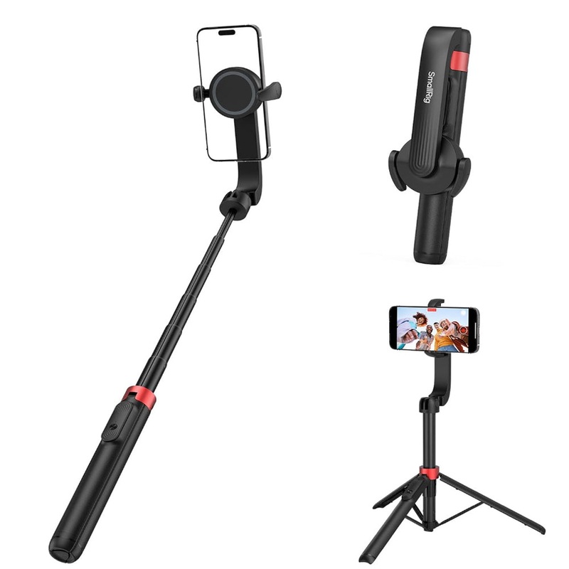 SmallRig ST-25 Pro Magnetic Mobile Phone Selfie Stick Tripod with Bluetooth Remote Control and Extendable Rod Up to 52 Max for iPhone MagSafe and Android Smartphones