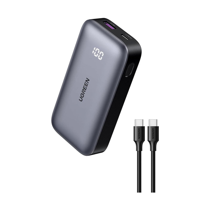 UGREEN Nexode 10000mAh Mini Pocket-Sized Power Bank PD 30W with Two-Way USB Type C Charging and LED Display Indicator for iPhone iPad Airpods Samsung Huawei Xiaomi Android Mobile Phone Smartphone Cellphone Tablet  – Chargers and Powerbanks