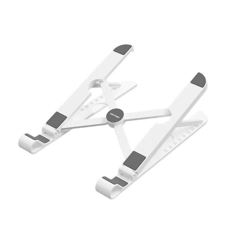 Vention 17.3 Foldable Laptop Stand with 9-Gear Levels Stable Holding, Anti-Slip Silicone, ABS + Silicone Material – White