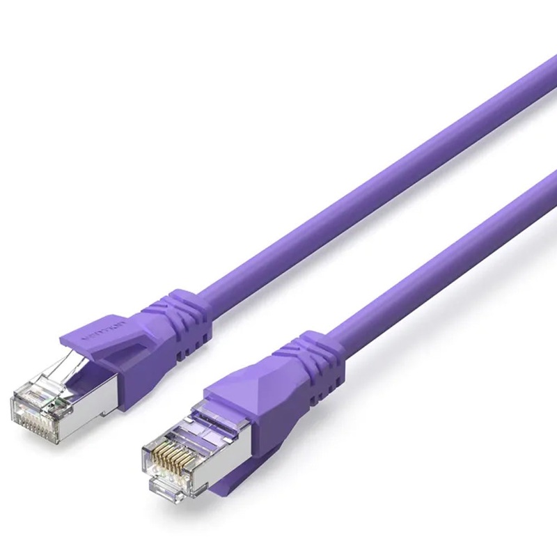 Vention CAT6A RJ45 Ethernet Network SFTP Flexible Patch Cable with Up To 1000Mbps Transmission Speed for Home and Industrial Networking (Purple) (30M) | IBMVT