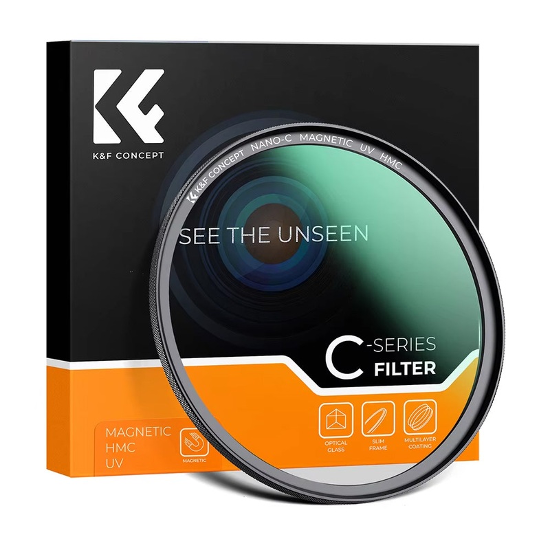 K&F Concept NANO-C HMC UV Ultraviolet Lens Filter for Camera Lenses – Multi-Coated Optical Glass, Magnetic Slim Frame, High-Definition, Anti-Glaring, Water & Dust Proof