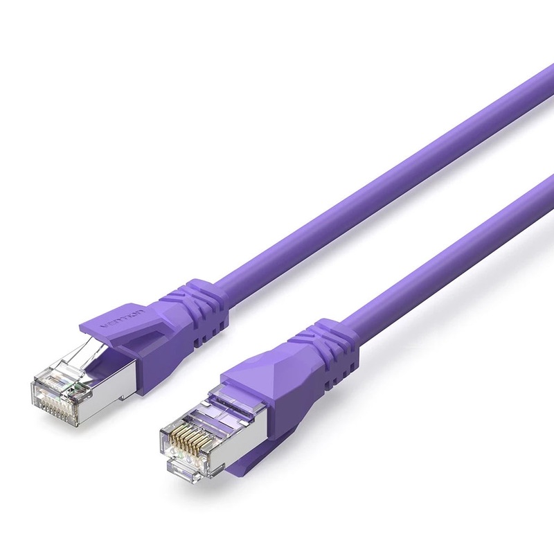 [CLEARANCE] Vention 0.3m CAT6A RJ45 Ethernet Network SFTP Flexible Patch Cable with Up To 1000Mbps Transmission Speed for Home and Industrial Networking | Purple | IBMVY
