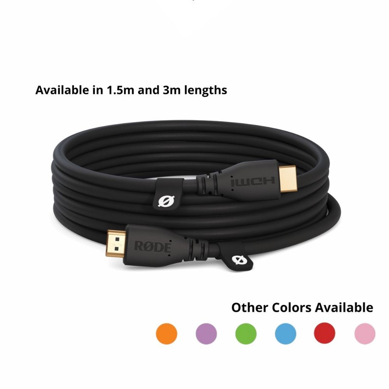 RODE Premium HDMI Cable with Ethernet – 18Gbps High-Speed Data Transfer & 4K60 Video Transmission for Cameras, Camcorders, Desktop Computers, Laptops, TVs, Projectors, Displays, Monitors, Other Video Devices & Equipment