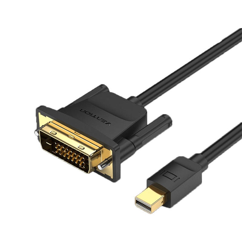 Vention 1 Meter Mini Display Port Male to DVI-D (24+1) Male Gold Plated HD Cable with 1080p 60Hz, Tinned Copper Conductor and 32AWG for Projectors, Laptops, TV’s Computer Display Monitor | HFFBF