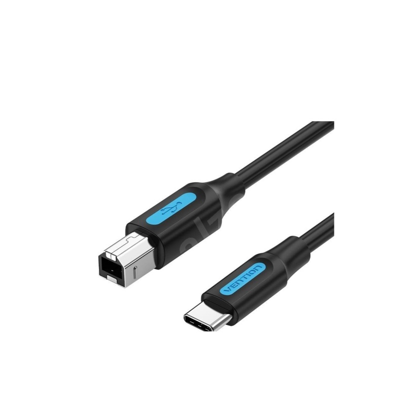 [CLEARANCE] Vention USB 2.0 C Male to B Male 2A (CQU) 480Mbps Cable Black (Available in Different Lengths)