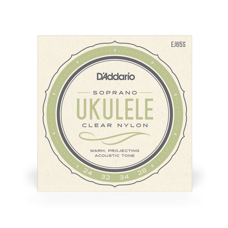 D’Addario Pro Arte Custom Extruded Clear Nylon Ukulele Strings with Warm, Projecting Acoustic Tones (Soprano) EJ65S for Musicians and Singers