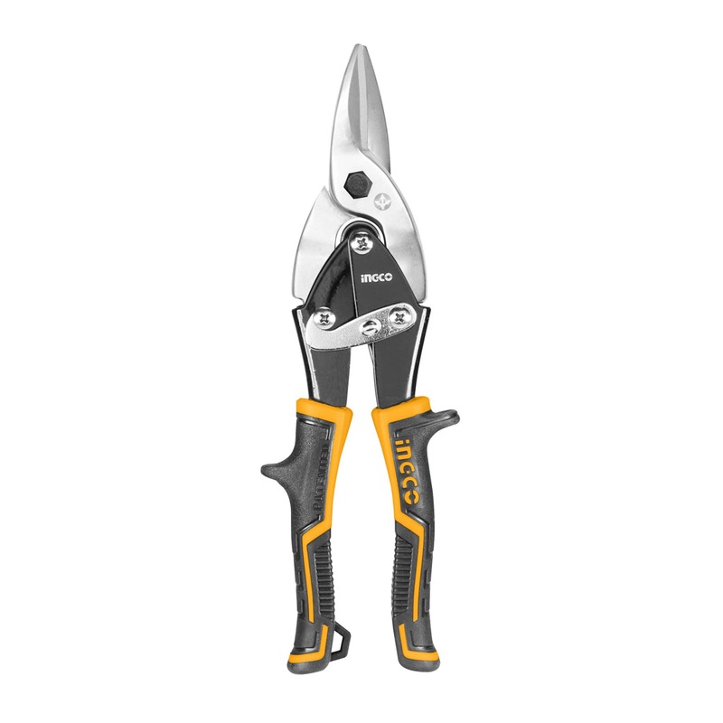 INGCO 10 inches (250mm) Aviation Snip Left / Right / Straight Scissor Carbon and Stainless Steel Two Tone Soft Handle | HTSN0110L HTSN0110R HTSN0110S