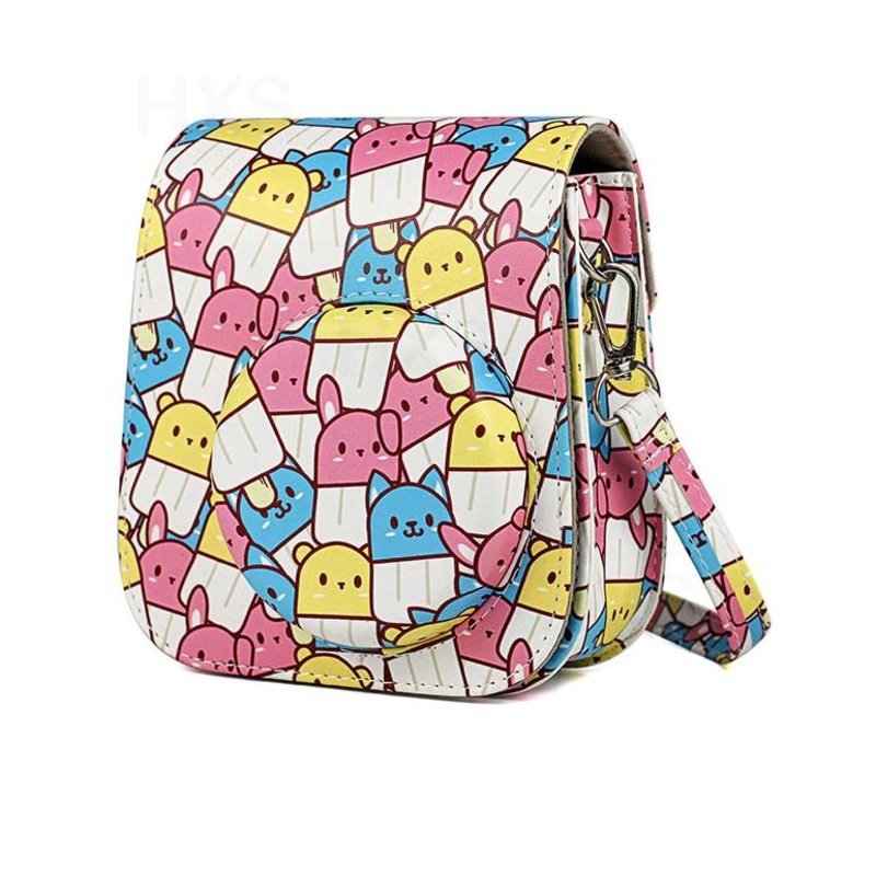 Pikxi BMP11 Fujifilm Instax Mini 11 PU Leather Camera Case Bag Shoulder Bag Protector Cover Case (Colorful Animal Designs)