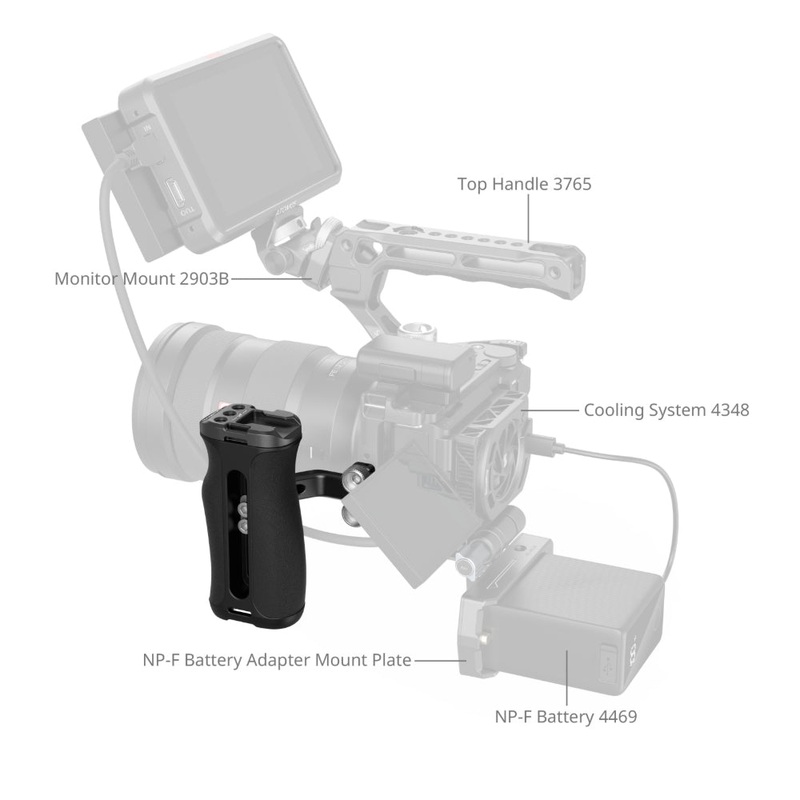 SmallRig Compact Mini Side Handle, 1/4-20 Dual Thumbscrews & Mounting Threads for Cameras, 6kgs Maximum Load Capacity, 1.7 Vertical Adjustment, Left & Right-Handed for Photography, Content Creation, Vlogging & Video Recording