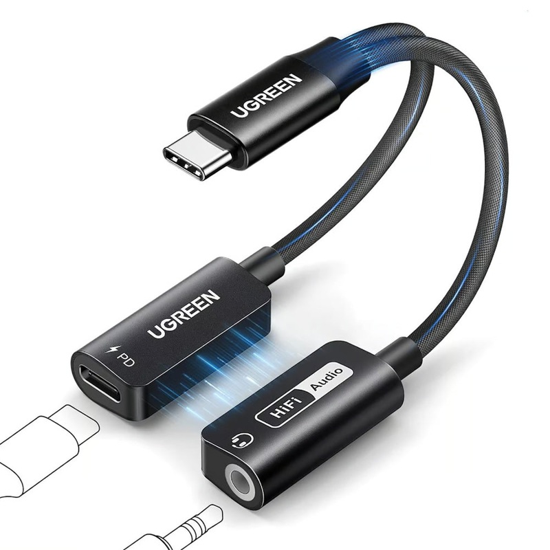 UGREEN 2 in 1 USB-C to 3.5mm Audio & Type C Charger Adapter Cable with 32bit/384kHz Aux and PD 60W Fast Charging for iPhone 16/15 Pro Max, MacBook Pro/Air, iPad Pro/Mini, SAMSUNG Galaxy S24 S23 Ultra, Pixel 9 – Smartphone & Tablets | CM721