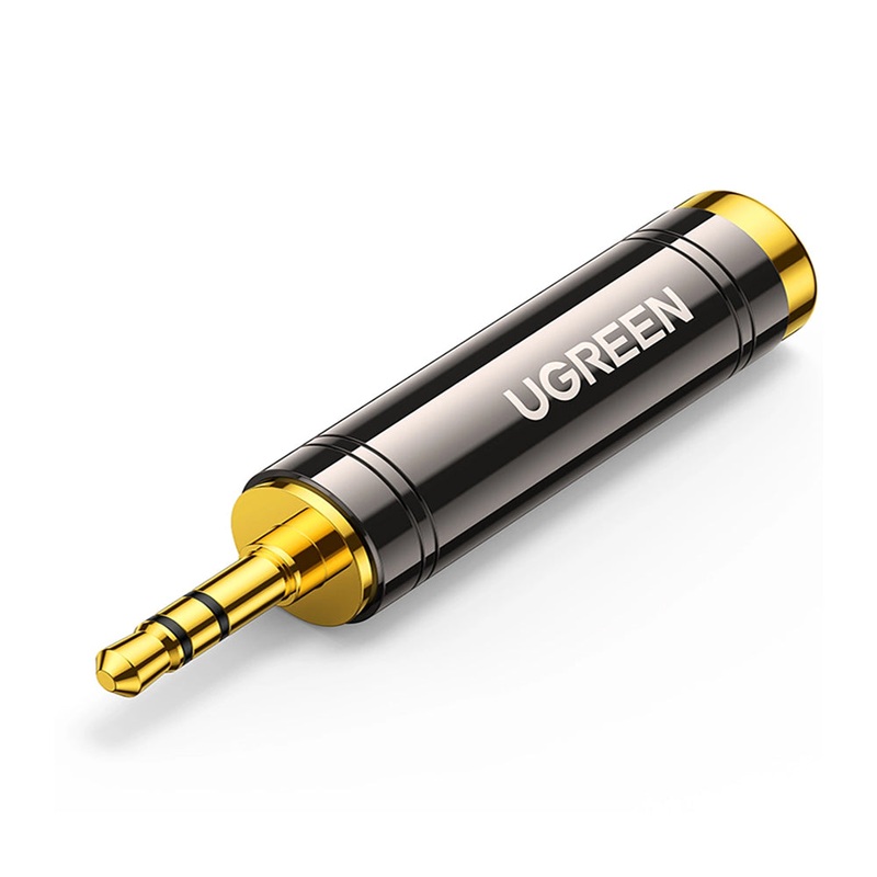 UGREEN Hi-Fi 3.5mm Male TRS to 6.35mm Female Jack Gold Plated Audio Adapter for Smartphones, DVD’s, TVs, Tablets and Laptops to Amplifier, Electric Guitars, Speakers | AV168