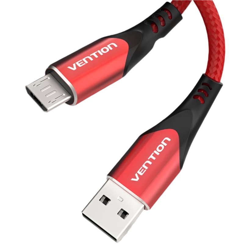 Vention Cotton Braided (COA) USB 2.0 A Male to Micro-B Male 2A Cable 480Mbps (Available in Different Lengths)