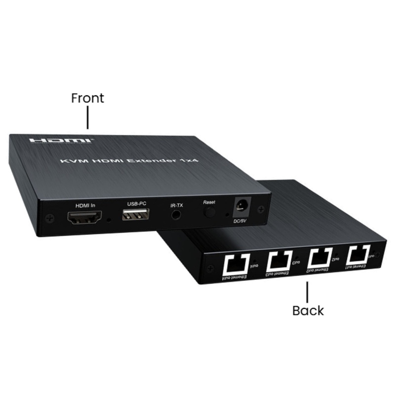 ArgoX KVM 1080P HDMI Video Extender Transmitter to 4x Receiver with 1.5Gbps Transmission Rate,USB Port, 4x CAT 5E/6 Out, Transmit Up to 200M Distance for Home Theater, Audio-Visual Conference, Command and Control Center