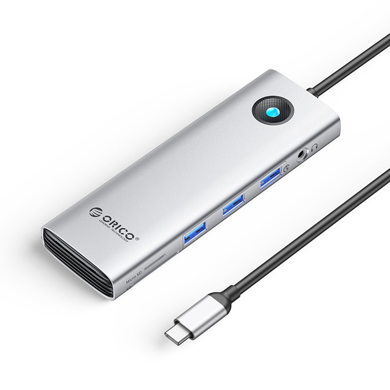 [CLEARANCE] ORICO 10-in1 USB 3.0 Multifunctional Docking Station w/ 5Gbps Type C Input, HDMI 4K 60Hz UHD, Support Apple M1/M2, PD 100W, 5Gbps USB-A 3.0, 1080p VGA, 1000Mbps Ethernet, 3.5mm Audio Port, SD & Micro SD Card Slot – Available Color