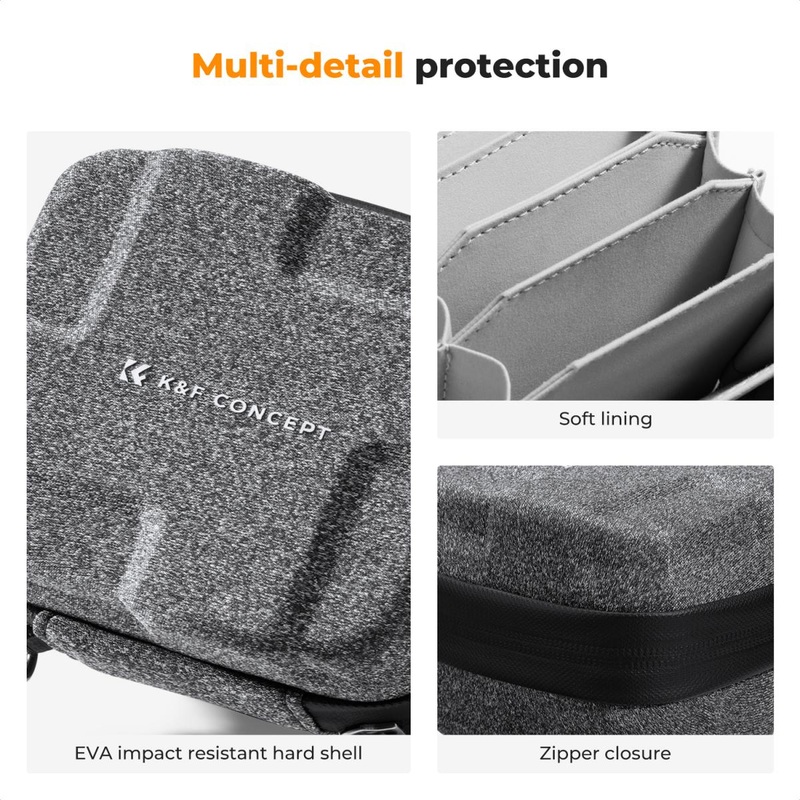 K&F Concept 10-Pocket Camera Lens Filter / Adapter Carry Pouch Bag Shockproof Thick Padding with Detachable Wrist Strap
