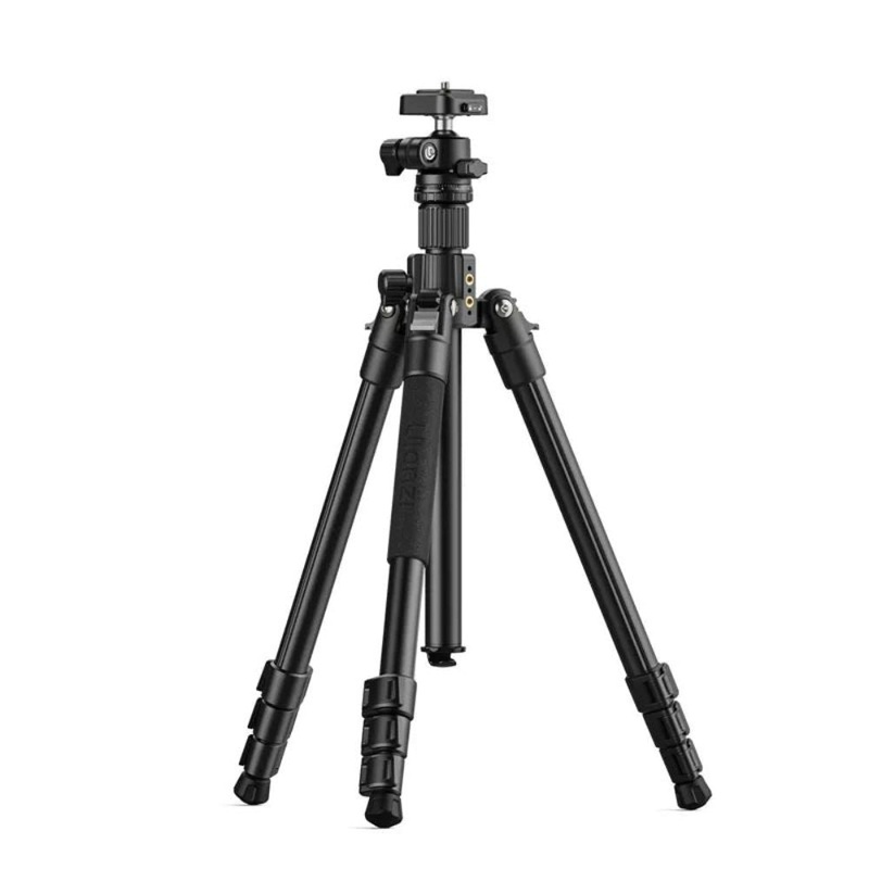 Ulanzi TT53 Traveler Tripod Reverse Folding Leg Uka Quick Release Plate with Side-Mounted 1/4 ARRI Locating Holes, 360 Rotation for Landscape to Portrait Shots, Up to 3kg Ball Head & 8kg Leg Support for DSLR, Mirrorless, Cinema Camera